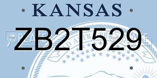 ZB2T529 Kansas License Plate