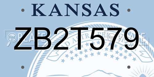 ZB2T579 Kansas License Plate