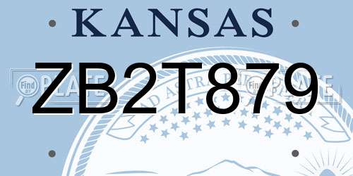 ZB2T879 Kansas License Plate