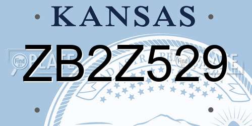 ZB2Z529 Kansas License Plate
