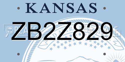 ZB2Z829 Kansas License Plate