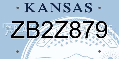 ZB2Z879 Kansas License Plate
