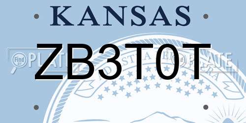 ZB3T0T Kansas License Plate