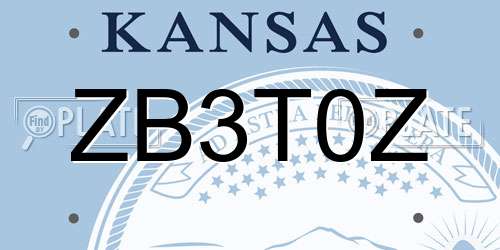 ZB3T0Z Kansas License Plate