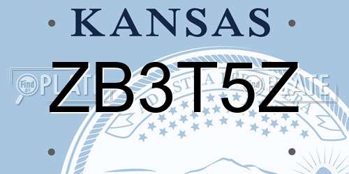 ZB3T5Z Kansas License Plate