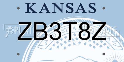 ZB3T8Z Kansas License Plate