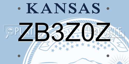 ZB3Z0Z Kansas License Plate