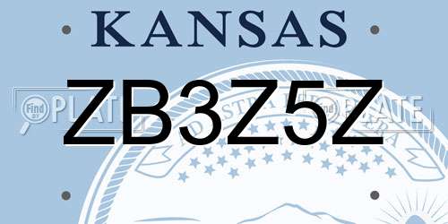 ZB3Z5Z Kansas License Plate