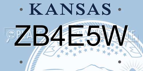 ZB4E5W Kansas License Plate