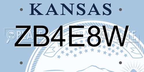 ZB4E8W Kansas License Plate