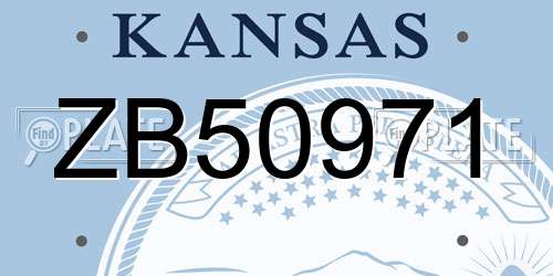 ZB50971 Kansas License Plate