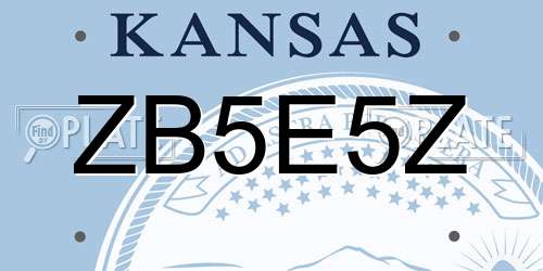 ZB5E5Z Kansas License Plate