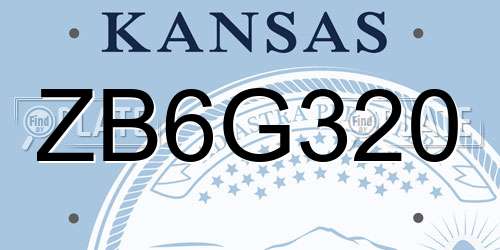 ZB6G320 Kansas License Plate