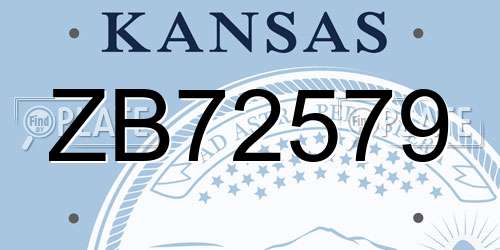 ZB72579 Kansas License Plate