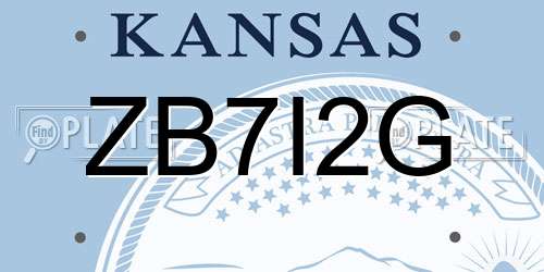 ZB7I2G Kansas License Plate