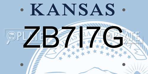 ZB7I7G Kansas License Plate