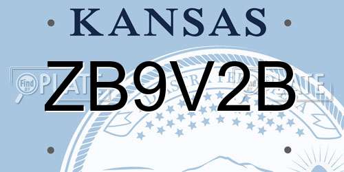 ZB9V2B Kansas License Plate