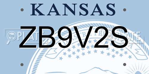 ZB9V2S Kansas License Plate