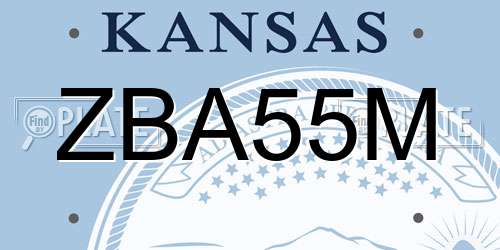 ZBA55M Kansas License Plate