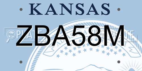 ZBA58M Kansas License Plate