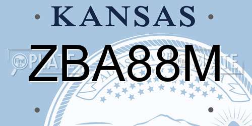 ZBA88M Kansas License Plate