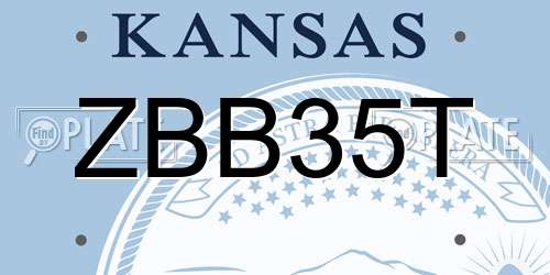 ZBB35T Kansas License Plate