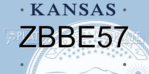 ZBBE57 Kansas License Plate