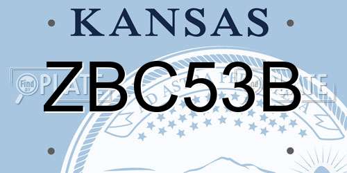 ZBC53B Kansas License Plate