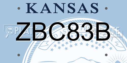 ZBC83B Kansas License Plate