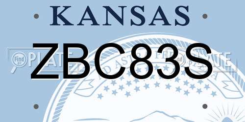 ZBC83S Kansas License Plate