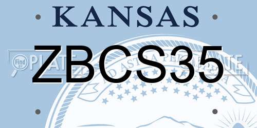 ZBCS35 Kansas License Plate
