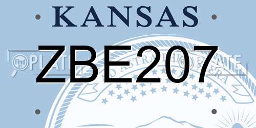 ZBE207 Kansas License Plate