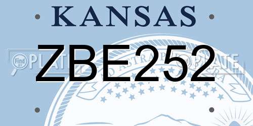 ZBE252 Kansas License Plate