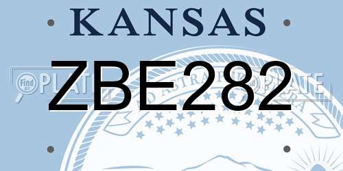 ZBE282 Kansas License Plate