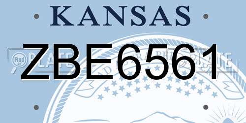 ZBE6561 Kansas License Plate