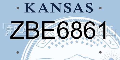 ZBE6861 Kansas License Plate