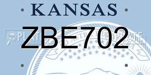 ZBE702 Kansas License Plate