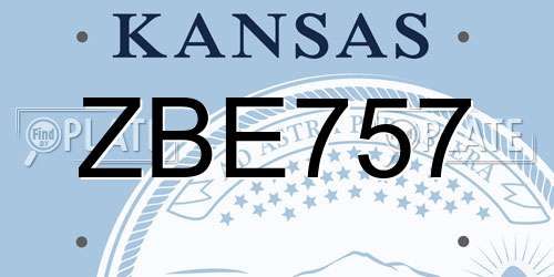 ZBE757 Kansas License Plate