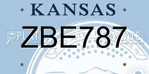ZBE787 Kansas License Plate