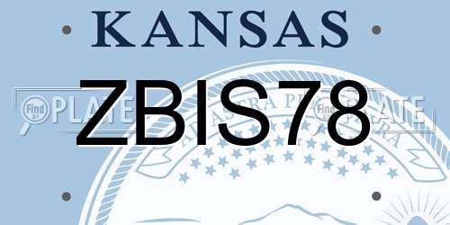 ZBIS78 Kansas License Plate
