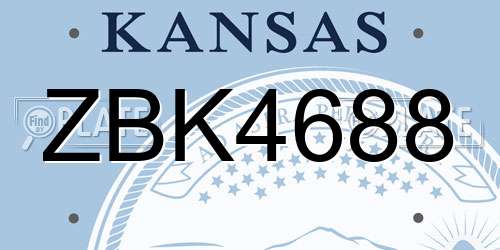 ZBK4688 Kansas License Plate