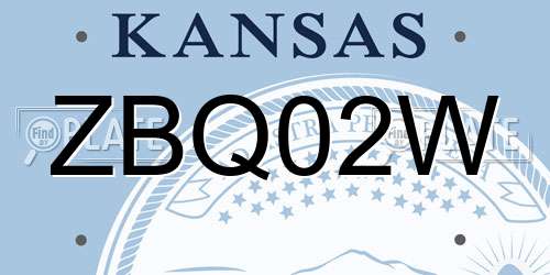 ZBQ02W Kansas License Plate