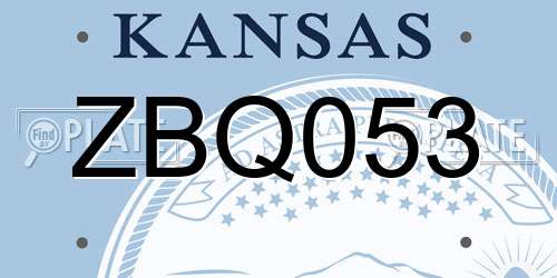 ZBQ053 Kansas License Plate