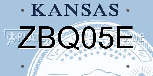 ZBQ05E Kansas License Plate