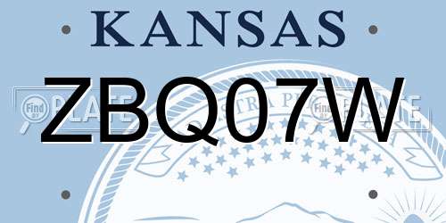 ZBQ07W Kansas License Plate