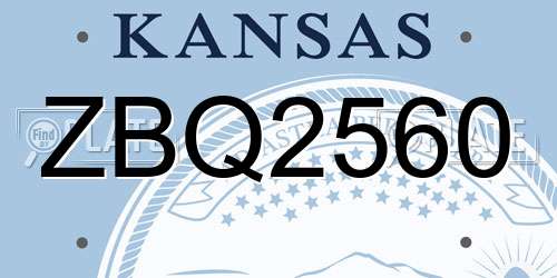 ZBQ2560 Kansas License Plate