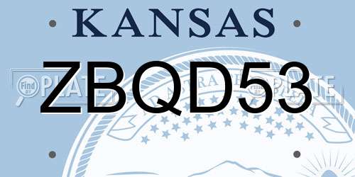ZBQD53 Kansas License Plate