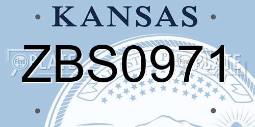 ZBS0971 Kansas License Plate