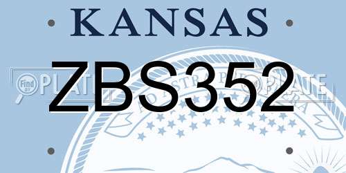 ZBS352 Kansas License Plate