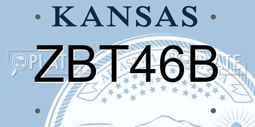 ZBT46B Kansas License Plate